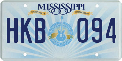 MS license plate HKB094
