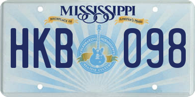 MS license plate HKB098