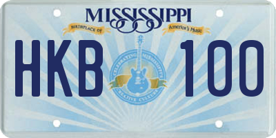 MS license plate HKB100