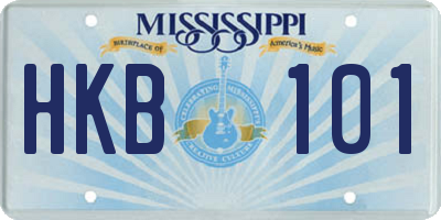 MS license plate HKB101