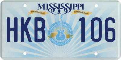 MS license plate HKB106