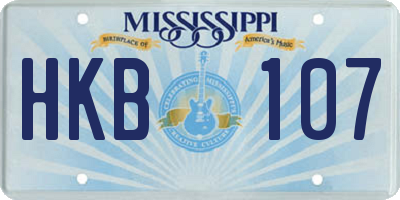 MS license plate HKB107