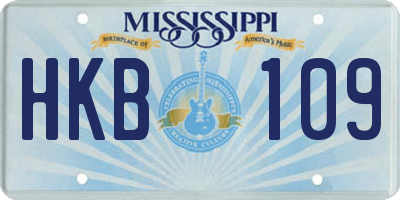 MS license plate HKB109