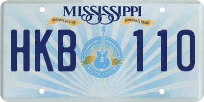 MS license plate HKB110