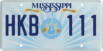 MS license plate HKB111
