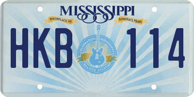 MS license plate HKB114