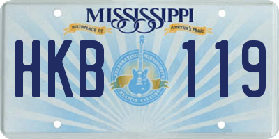 MS license plate HKB119