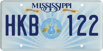 MS license plate HKB122