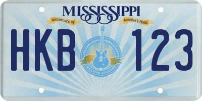 MS license plate HKB123