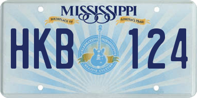 MS license plate HKB124