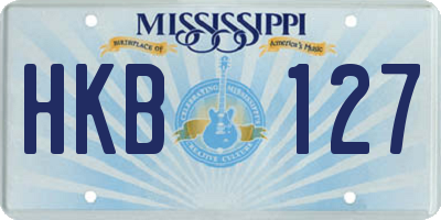 MS license plate HKB127