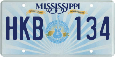 MS license plate HKB134
