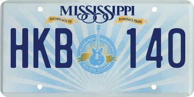 MS license plate HKB140