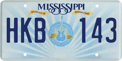 MS license plate HKB143