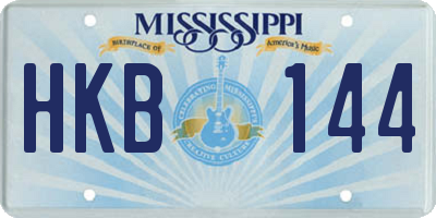 MS license plate HKB144