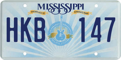 MS license plate HKB147