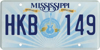 MS license plate HKB149