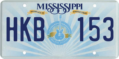 MS license plate HKB153