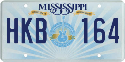 MS license plate HKB164
