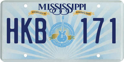 MS license plate HKB171