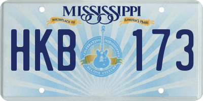 MS license plate HKB173
