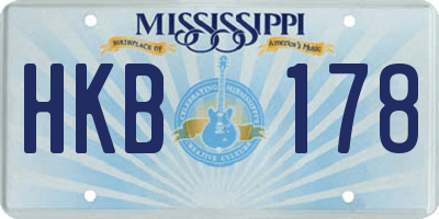 MS license plate HKB178