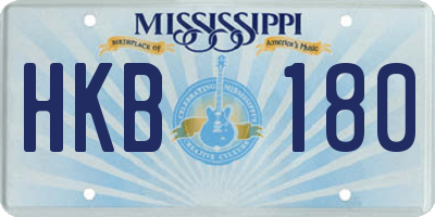 MS license plate HKB180