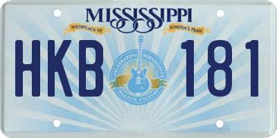 MS license plate HKB181