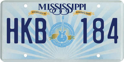 MS license plate HKB184