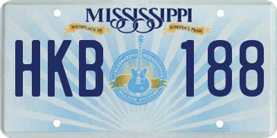 MS license plate HKB188