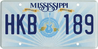 MS license plate HKB189