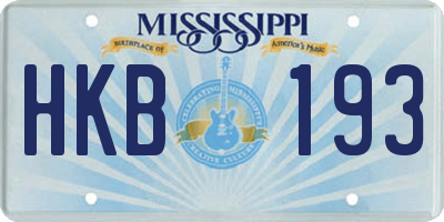 MS license plate HKB193