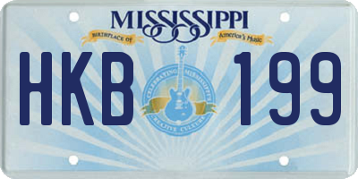 MS license plate HKB199