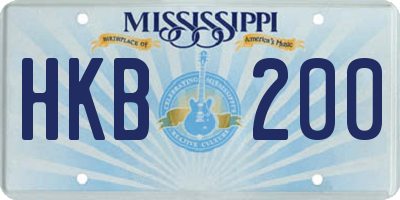 MS license plate HKB200
