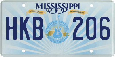 MS license plate HKB206