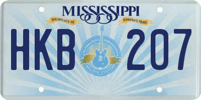 MS license plate HKB207