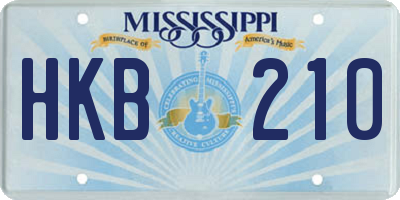 MS license plate HKB210