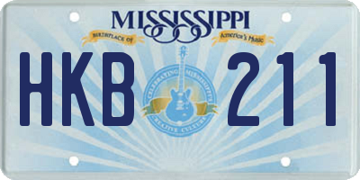MS license plate HKB211