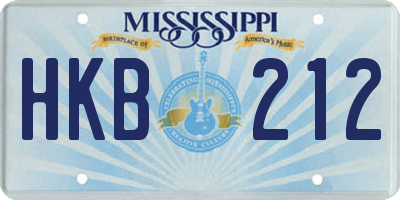 MS license plate HKB212