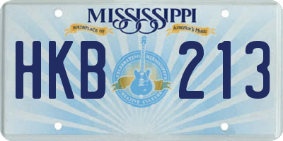 MS license plate HKB213