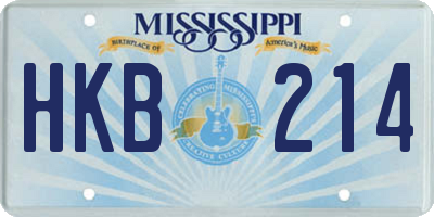 MS license plate HKB214