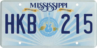 MS license plate HKB215