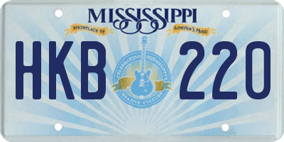 MS license plate HKB220