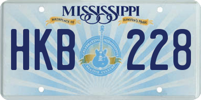 MS license plate HKB228