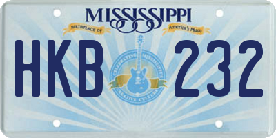 MS license plate HKB232
