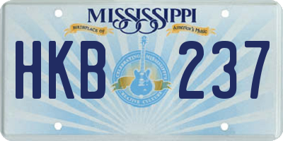 MS license plate HKB237