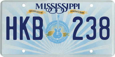 MS license plate HKB238