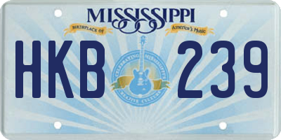 MS license plate HKB239