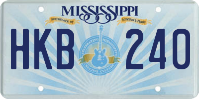 MS license plate HKB240