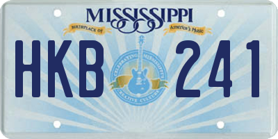 MS license plate HKB241